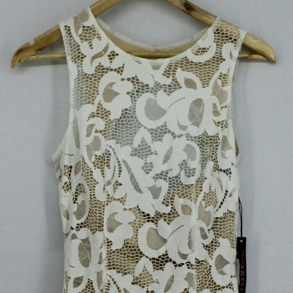 Issue New York Sheer Embroidered Lace Maxi Dress Gown Small Ivory $318 wedding - Picture 2 of 11